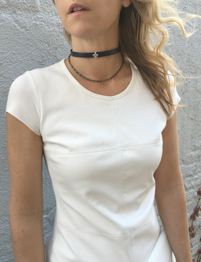woman wearing white dress and Choker Trend woman wearing white dress and Choker Trend