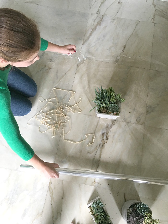 kid wrapping Succulents Mothers day gift kid wrapping Succulents Mothers day gift