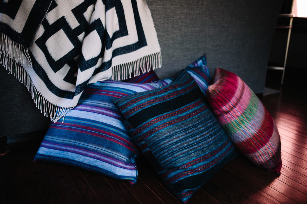 pillows on the floor Alpaca Throw on the floor
