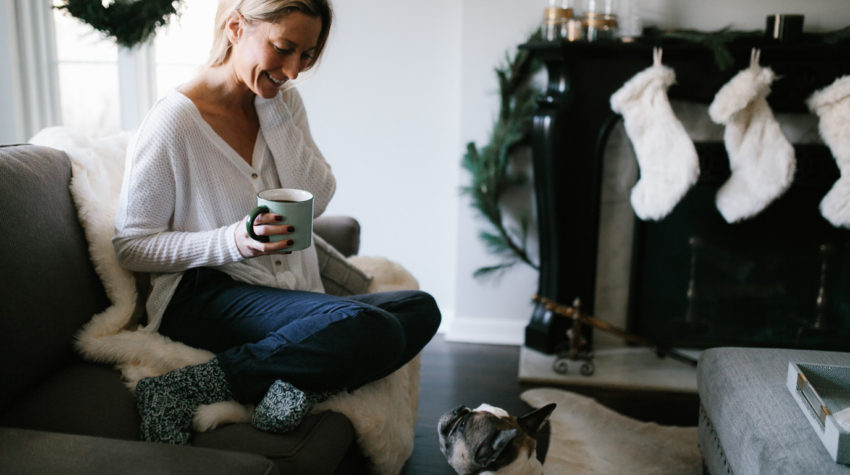 Upgrading holiday decor with faux fur wand winter green details
