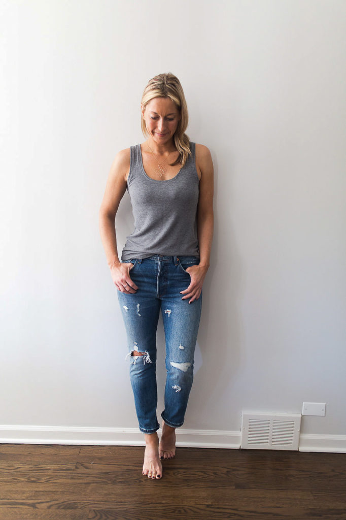 Outfit of the Day should start with great basics like a soft tank and denim Outfit of the Day should start with great basics like a soft tank and denim