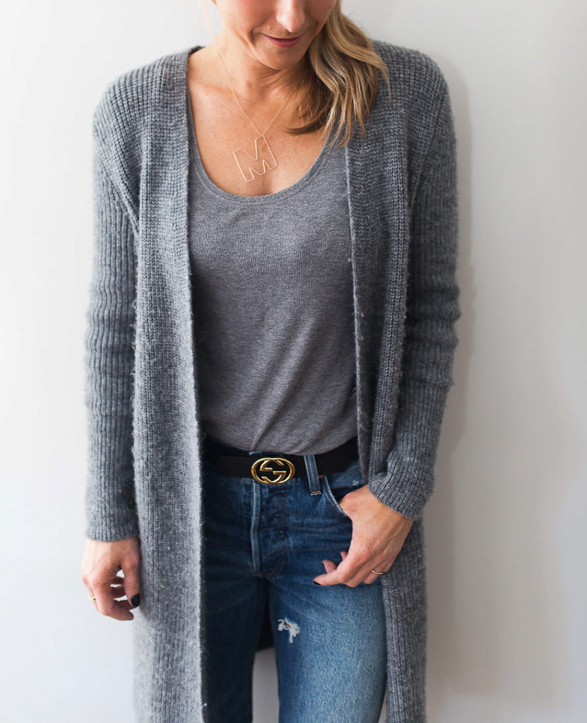 Add a long cardigan to your basics like denim and a tank to achieve an everyday look Add a long cardigan to your basics like denim and a tank to achieve an everyday look