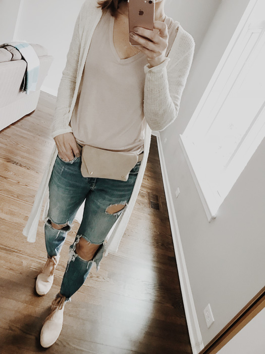 Blush tone fanny pack and wrap braided espadrilles Blush tone fanny pack and wrap braided espadrilles