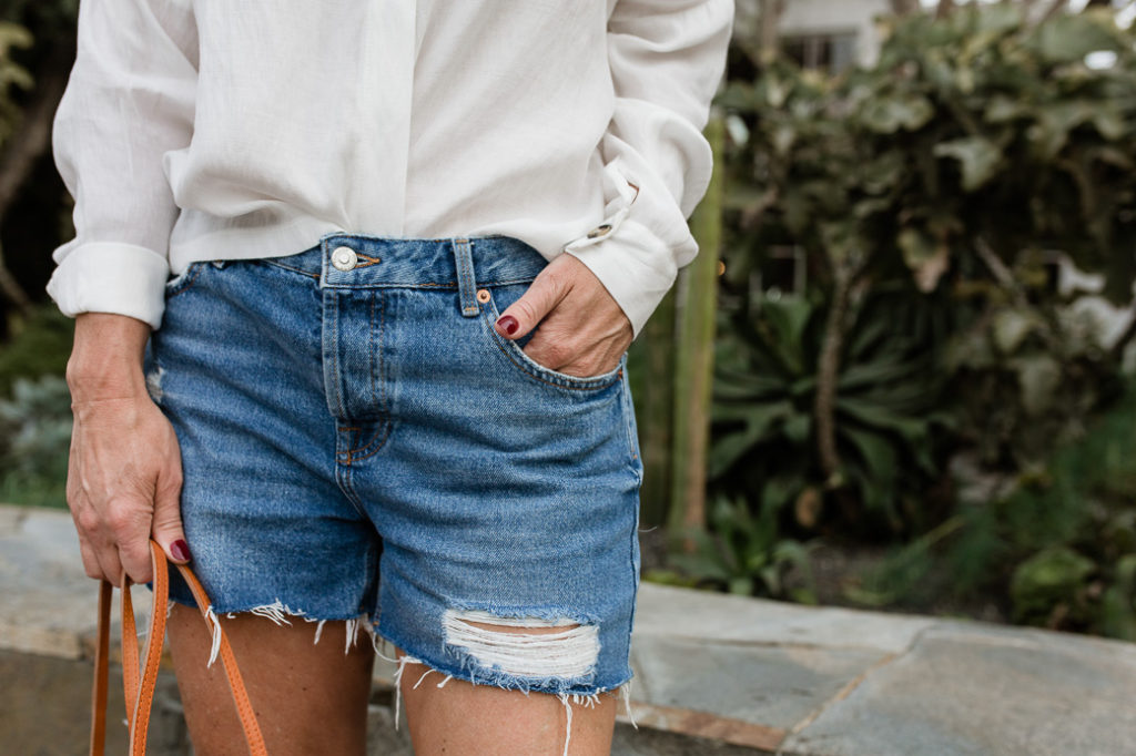 closer look of denim shorts closer look of denim shorts
