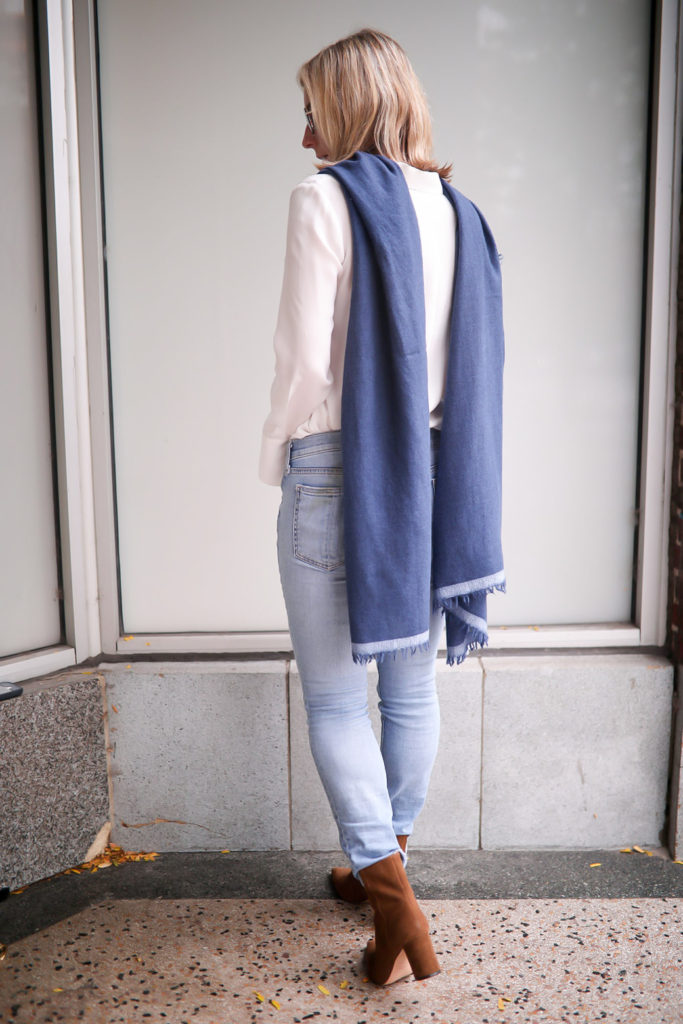 How to Wear A Wrap Scarf - reverse drape